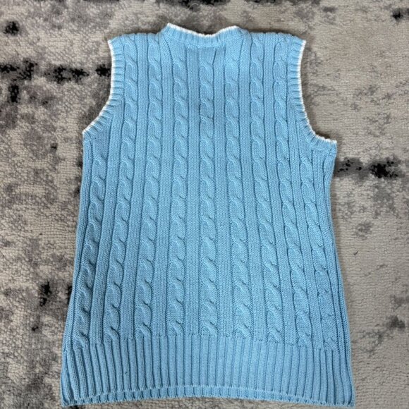 Vintage Ralph Lauren Cable-Knit Cotton V-Neck Sweater Vest - Picture 4 of 6